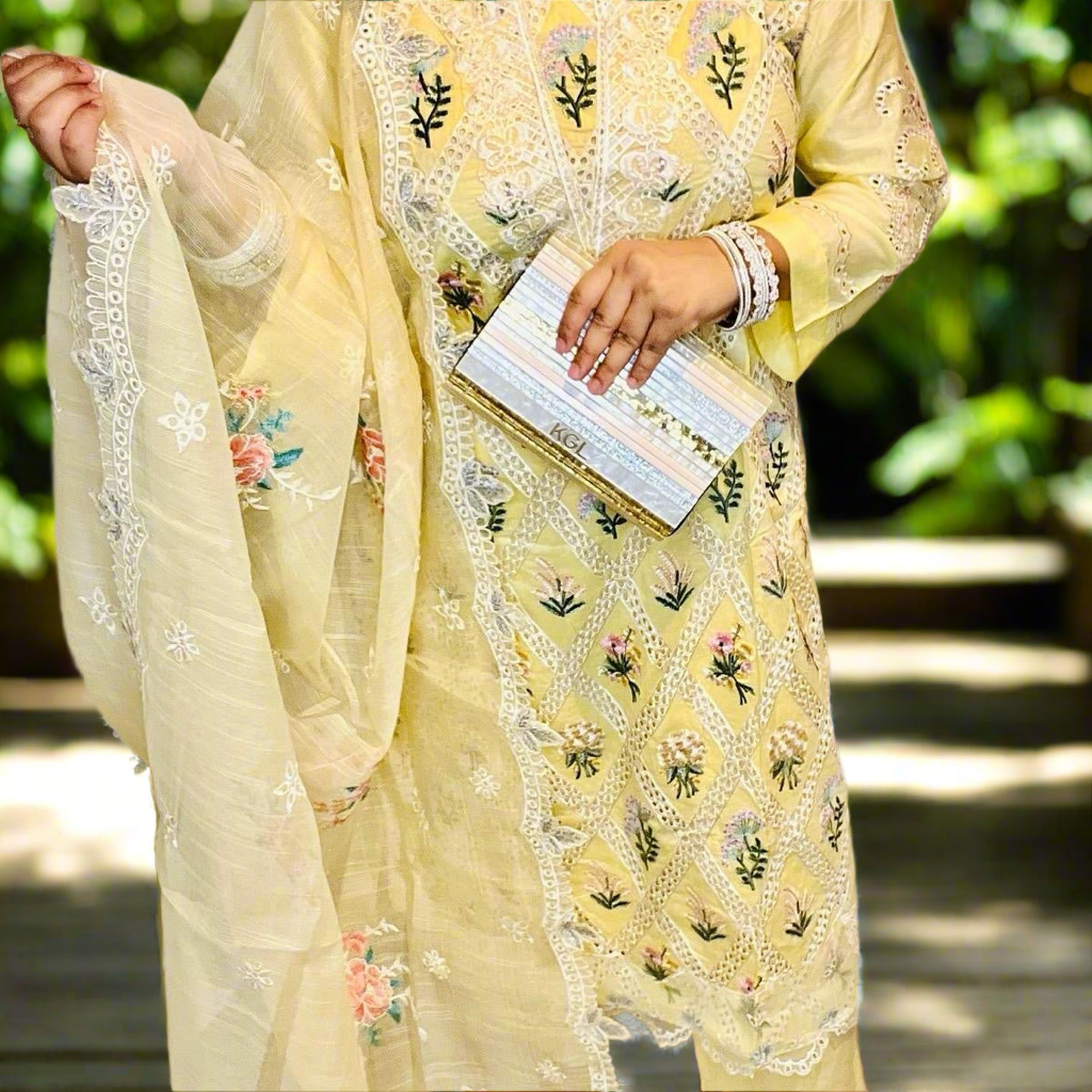 Oranjeta Meher Luxury collections 3 pieces suit for formal or party wear Chikankari kameez dress